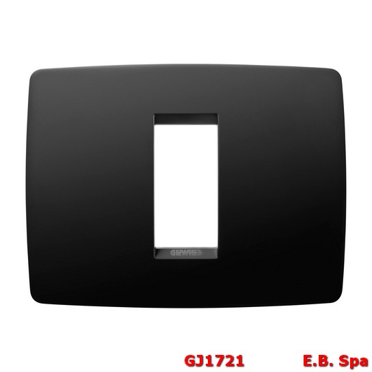 PLACCA ONE - IN TECNOPOLIMERO - 1 POSTO - NERO TONER - CHORUS - GEWISS SPA GJ1721 PLACCA ONE - IN TECNOPOLIMERO - 1 POSTO - NERO TONER - CHORUS - GEWISS SPA GJ1721