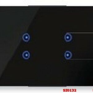 Placca 3 moduli, 2 simboli sovrapposti, Expì Touch, vetro, nero lava - URMET DOMUS S.P.A SI0132