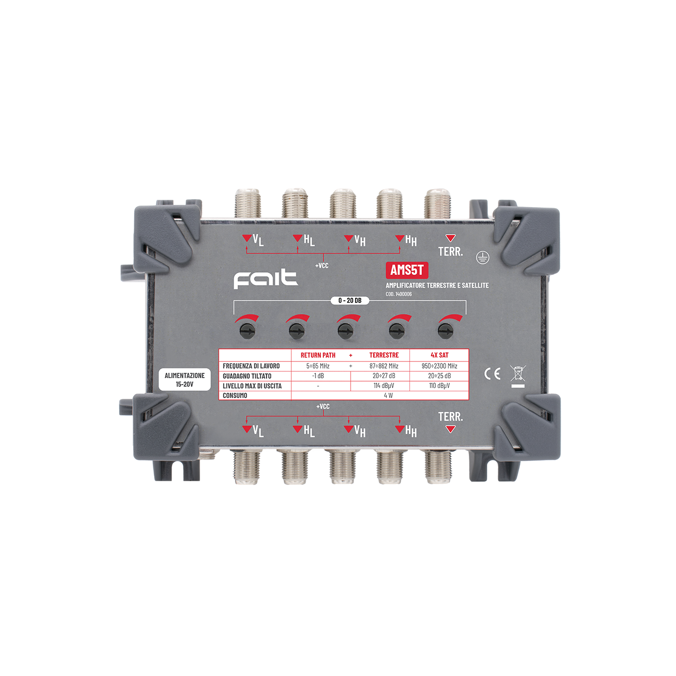 AMS5T - Amplificatore terrestre e satellite - FAIT SRL TV5027 AMS5T - Amplificatore terrestre e satellite - FAIT SRL TV5027